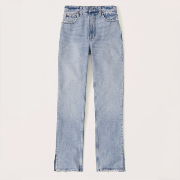 Abercrombie & Fitch High Rise 90s Relaxed Split Hem Jeans - Picture 1 of 9